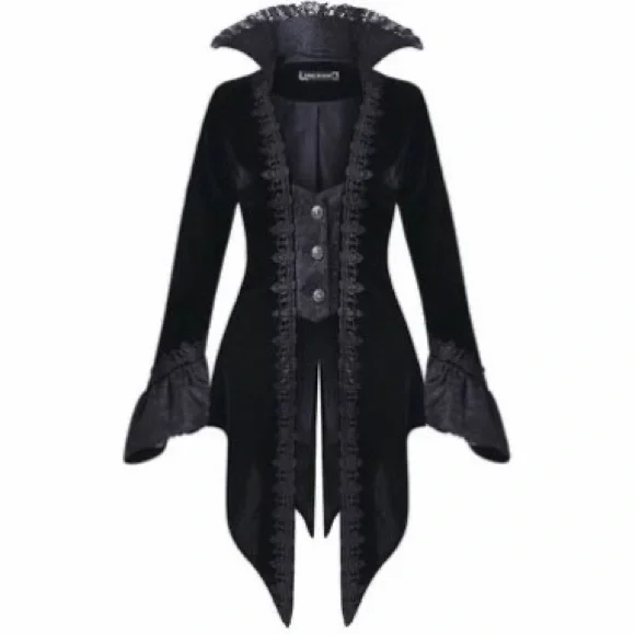 DARK IN LOVE NWT Black Velvet Lace Bell Sleeve Button Front Jacket XXL - Picture 14 of 14